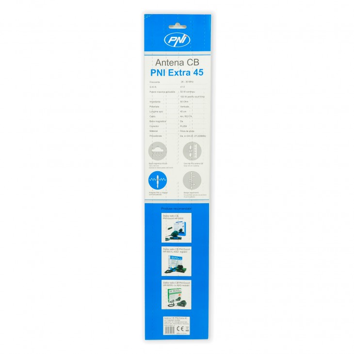 Antena cb pni extra 45 cu magnet inclus swr 1.0 - PNI-EXTRA45 - PNI