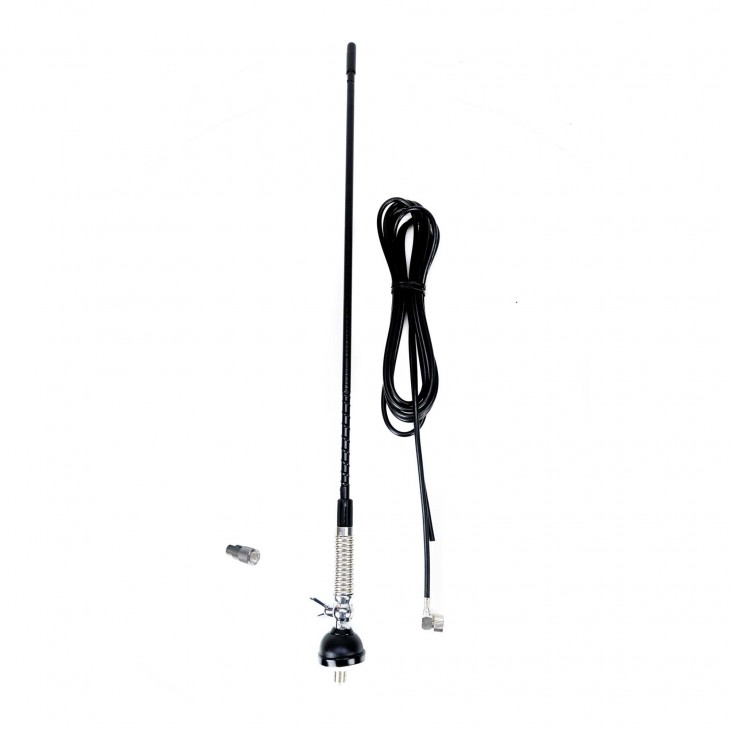 Antena cb pni s60 cu fluture, lungime 59 cm, cu montura, cablu si mufa pl259, fibra de sticla - PNI-S60CAB - PNI