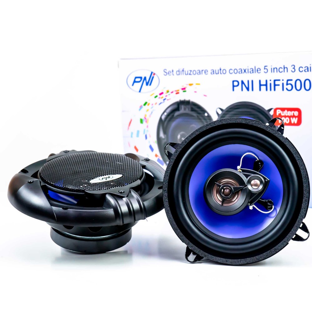 Difuzoare auto coaxiale pni hifi500, 100w, 12.7 cm, 3 cai, set 2 buc - PNI-FI500 - PNI