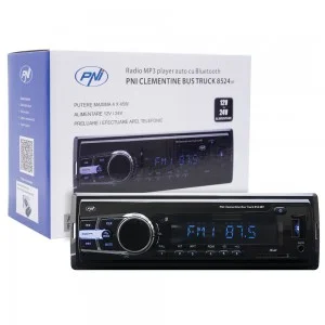 Radio mp3 player auto pni clementine bus truck 8524bt rds 4x45w 12v/24v cu sd, usb, aux, rca si bluetooth