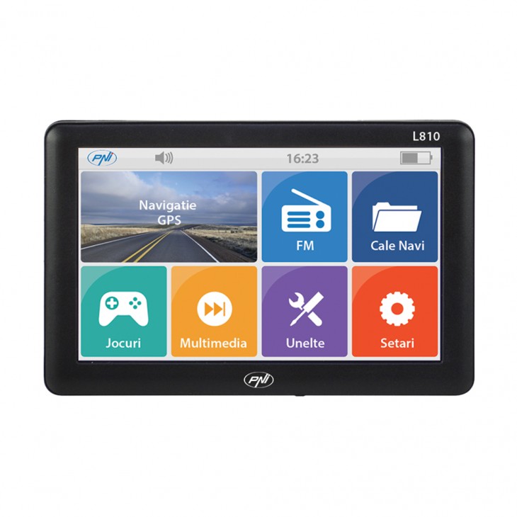 Sistem de navigatie gps pni l810 ecran 7 inch, 800 mhz, 256mb ddr, 8gb memorie interna, fm transmitter - PNI-L810 - PNI
