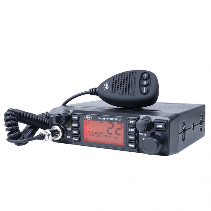 Statie radio cb pni escort hp 9001 pro asq reglabil, am-fm, 12v/24v, 4w, scan, dual watch, anl, ecran multicolor - PNI-HP9001P - PNI