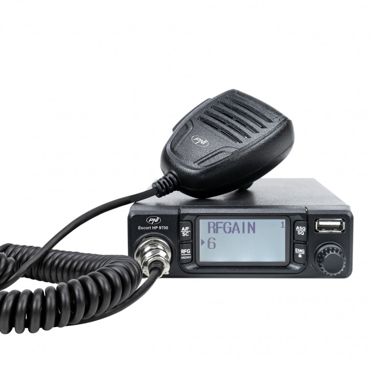 Statie radio cb pni escort hp 9700 12/24v, usb, anc, asq, mufa de bricheta inclusa - PNI-HP9700USB - PNI