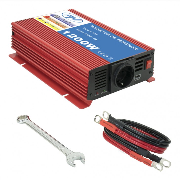Invertor de tensiune pni l1200w alimentare 12v iesire 230v - PNI-H1200W12 - PNI