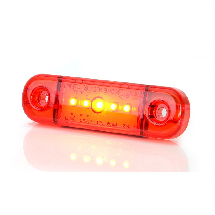 Lampa gabarit led 712 w97.2, 12v-24v, pozitie rosu was - 43414 - WAS