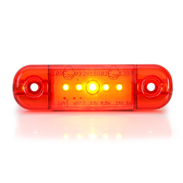 Lampa gabarit led 712 w97.2, 12v-24v, pozitie rosu was - 43414 - WAS