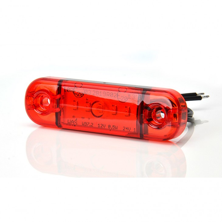 Lampa gabarit led 712 w97.2, 12v-24v, pozitie rosu was - 43414 - WAS
