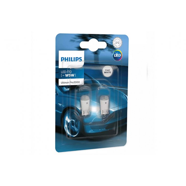 Set 2 becuri led exterior 12v t10 w21x9.5d ultinon pro3000 si philips - 02833 - PHILIPS