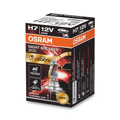 Bec 12v h7 55 w night breaker +200% osram - 64210NB200 - ams-OSRAM