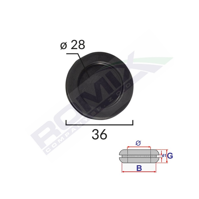 Capac cauciuc inchis universal diametru 28mm set 5 buc - 62380 - ROMIX