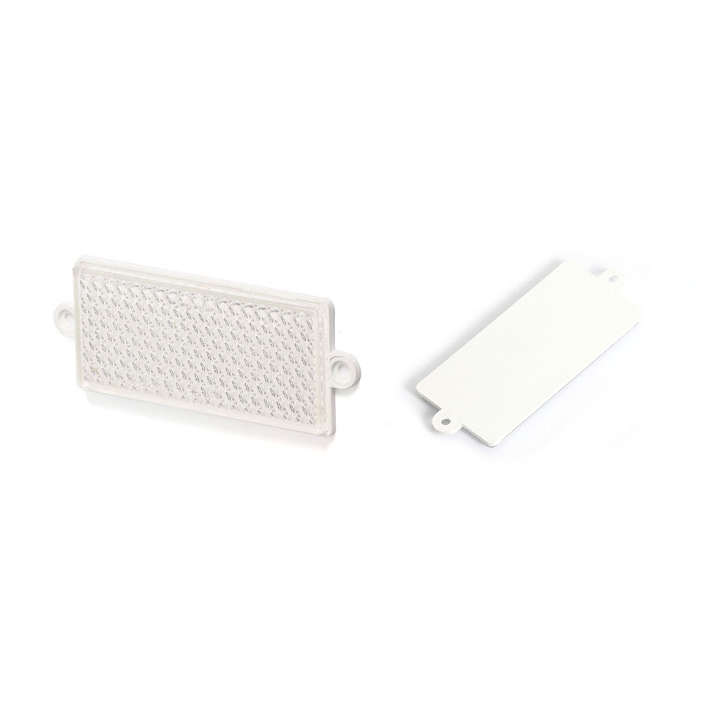 Catadioptru dreptunghiular, 49u up-105x48, alb was - 49U - WAS