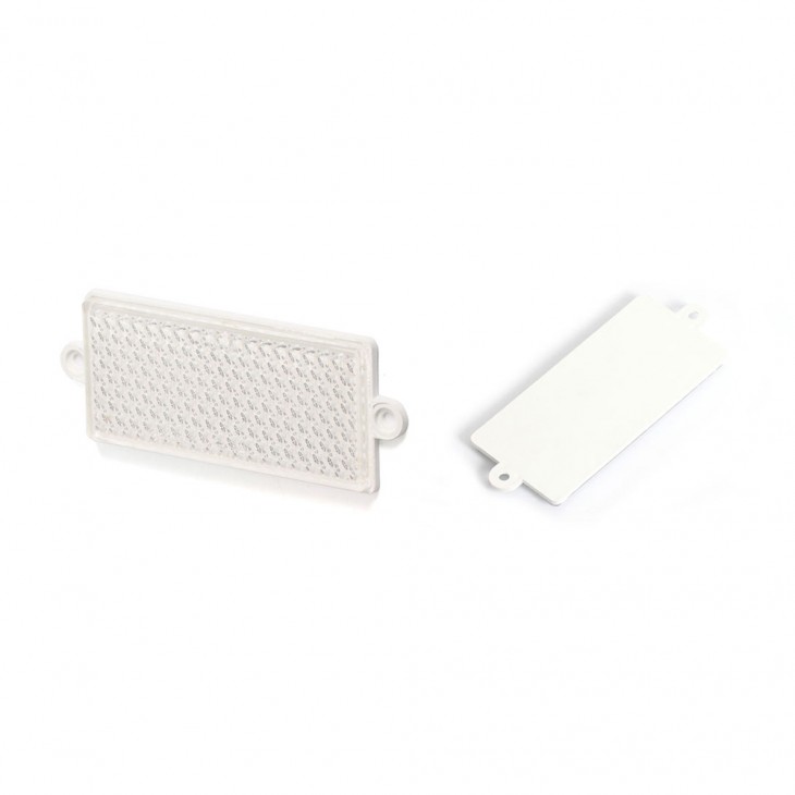 Catadioptru dreptunghiular, 49u up-105x48, alb was - 49U - WAS