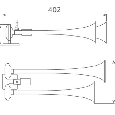 Claxon crom camion cu doua goarne 24v 1a