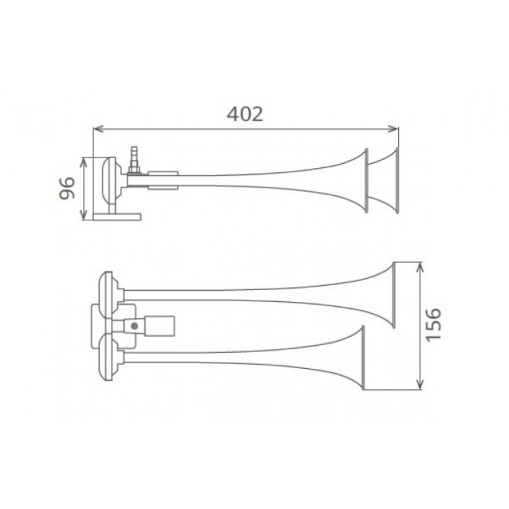 Claxon crom camion cu doua goarne 24v 1a - 82AH2400K - SEGER