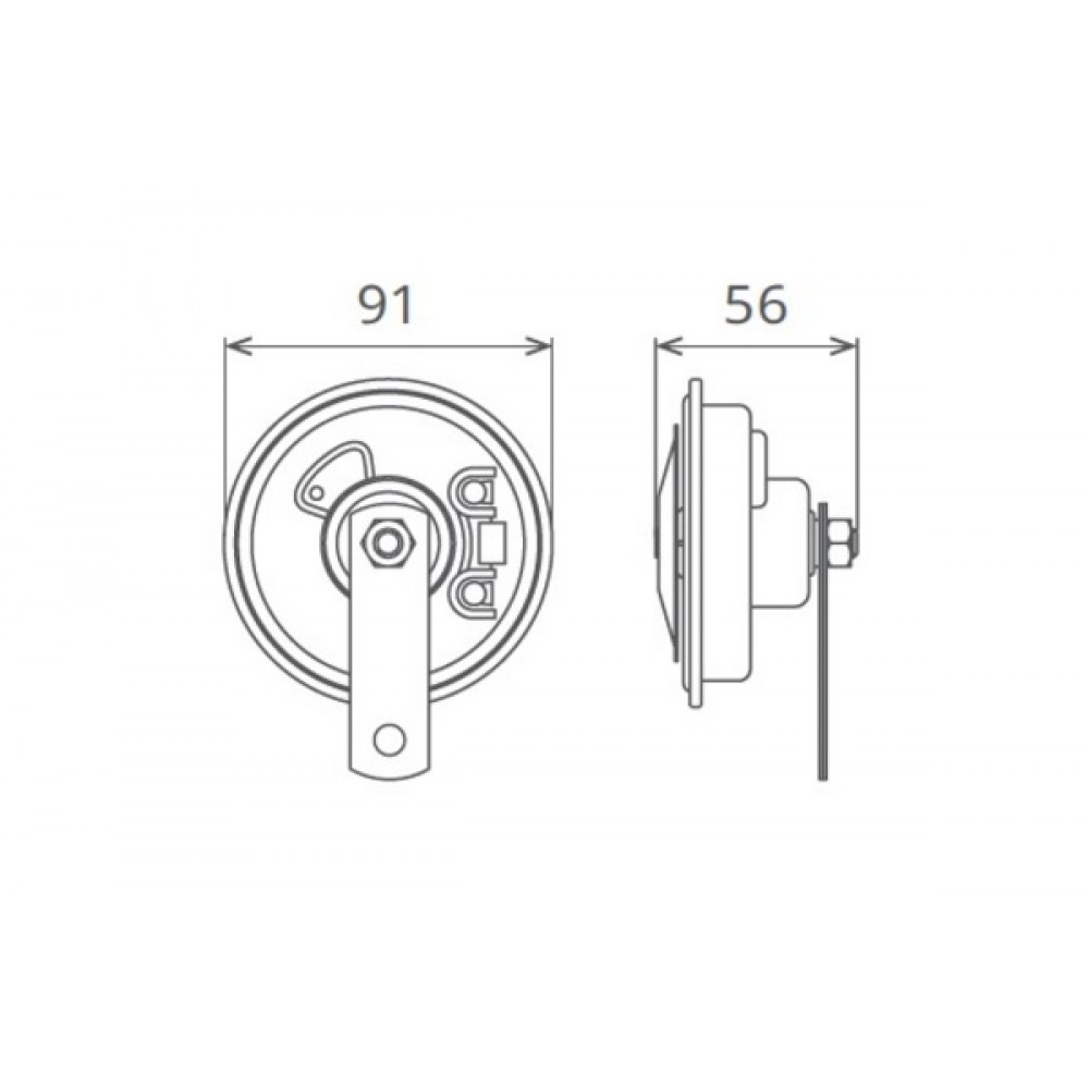 Claxon electromagnetic 12v 5a ton inalt - 50FI12.100.02K - SEGER