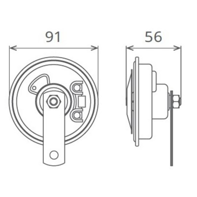 Claxon electromagnetic 12v 5a ton jos