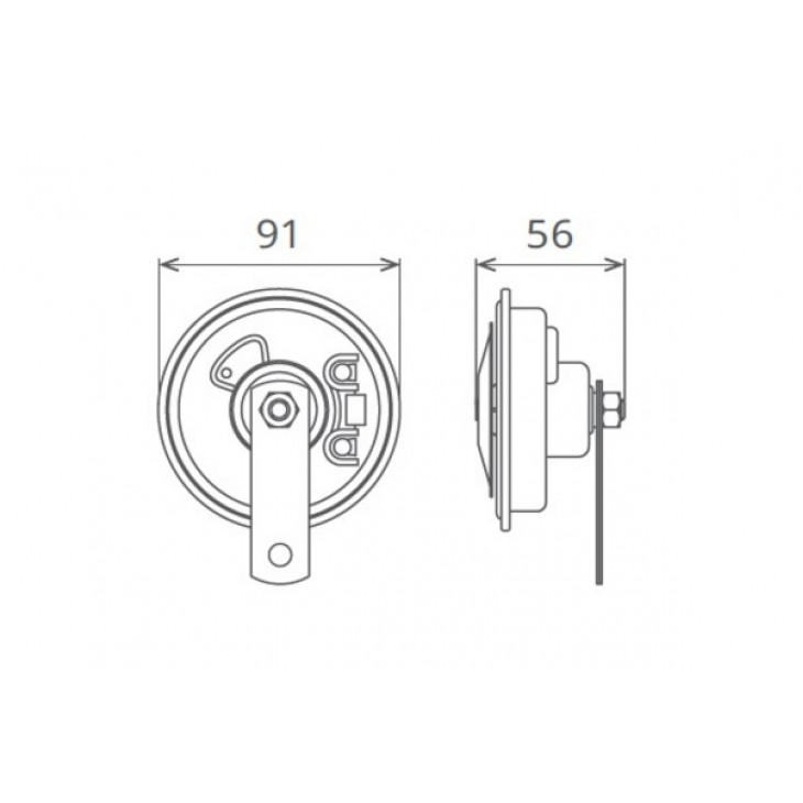 Claxon electromagnetic 12v 5a ton jos - 50FK12.100.02K - SEGER