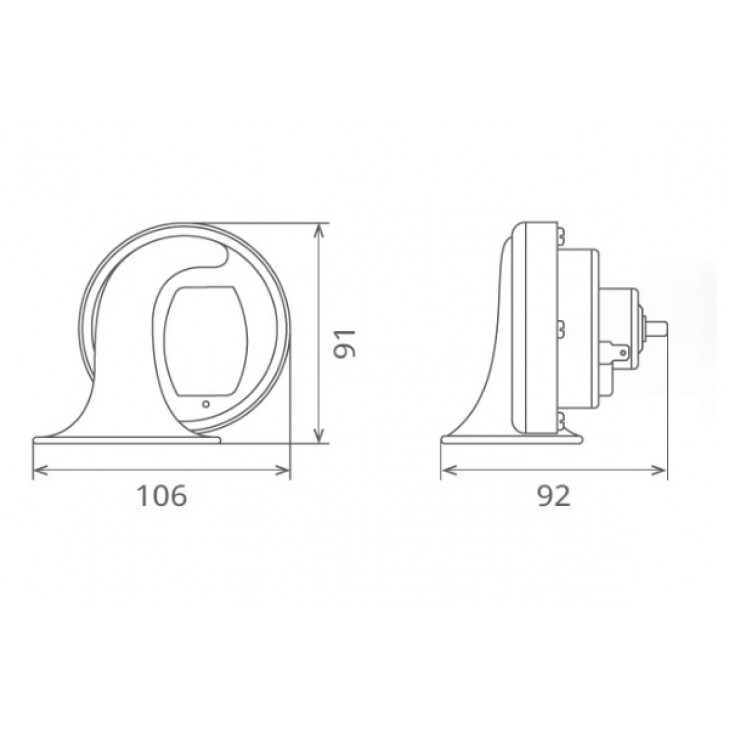 Claxon electromagnetic 12v 6a ton jos - 60BK12.100.02K - SEGER