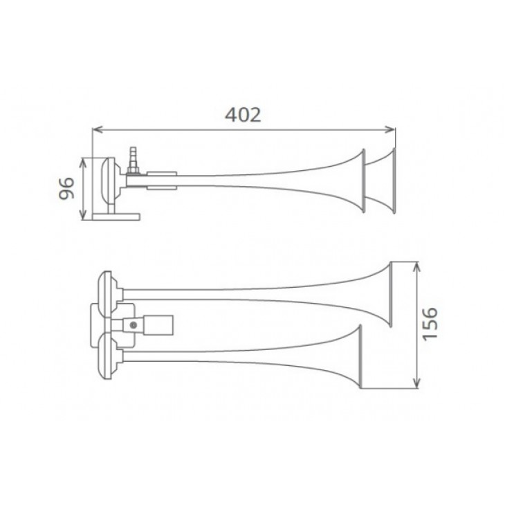 Claxon rosu camion cu doua goarne 24v 1a - 80AH2400K - SEGER