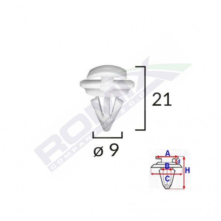 Clips de prag exterior pentru passat b6 set 10 buc - C60427 - ROMIX