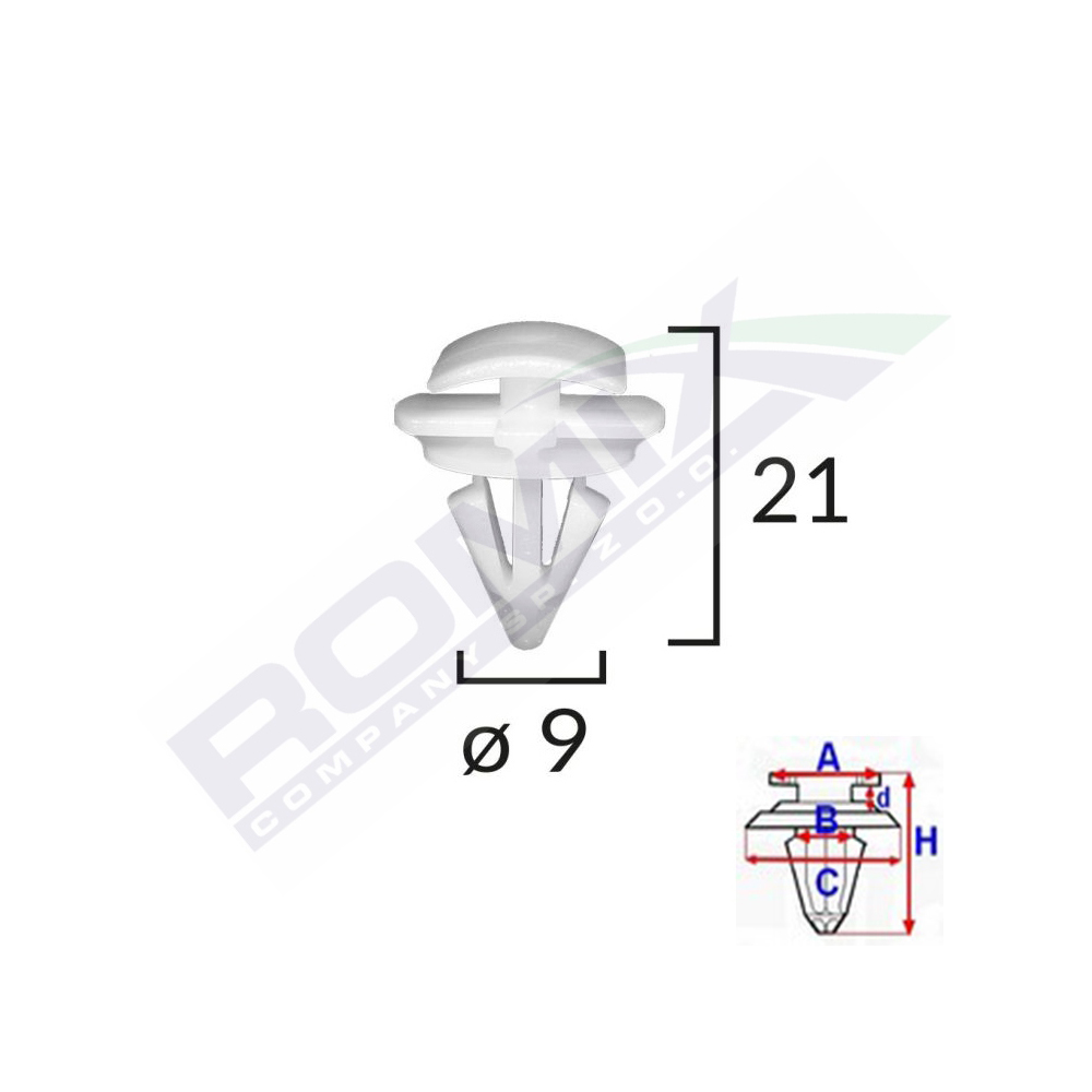 Clips de prag exterior pentru passat b6 set 10 buc - C60427 - ROMIX