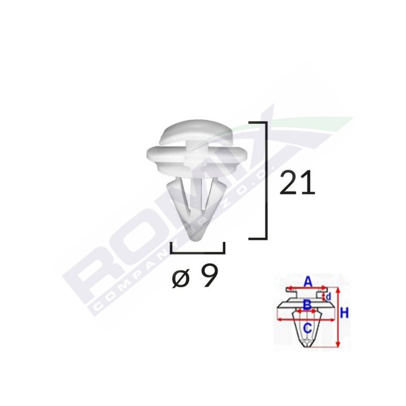 Clips de prag exterior pentru passat b6 set 10 buc - 62324 - ROMIX