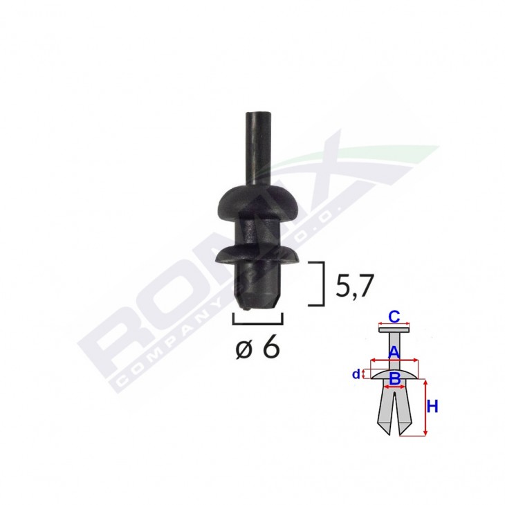 Clips fixare agatator citroen fiat peugeot seat skoda - negru set 10 buc - 38072 - ROMIX