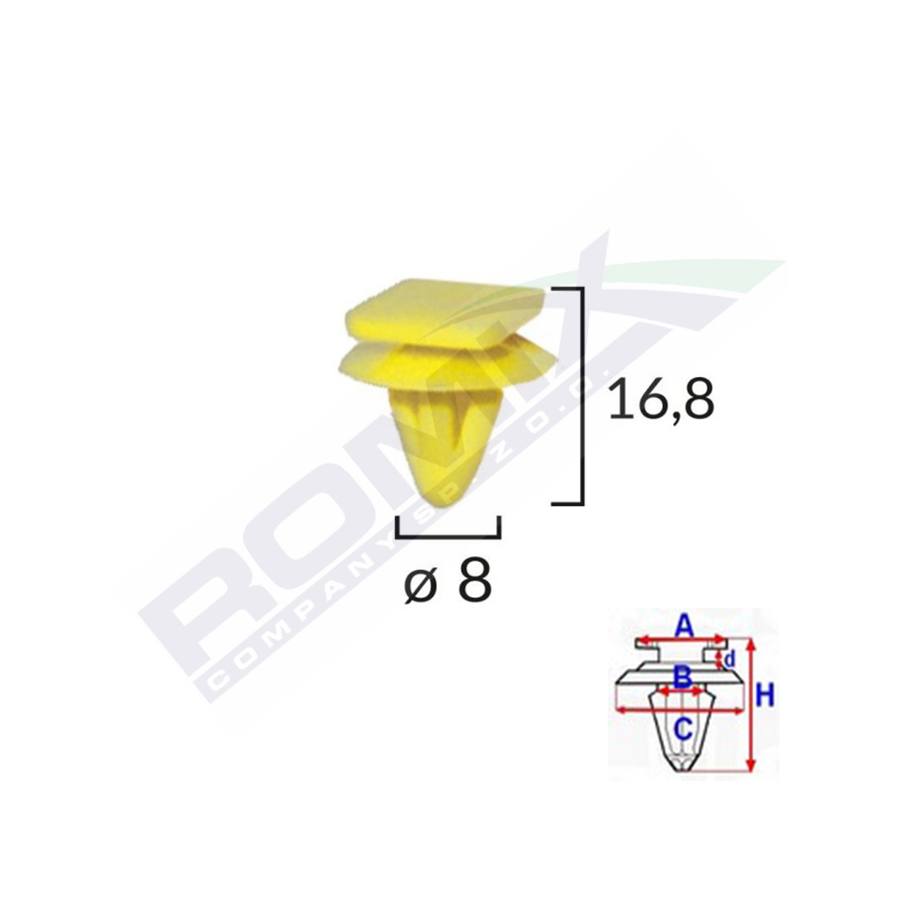 Clips fixare bandouri laterale hyundai set 10 buc - C50054 - ROMIX