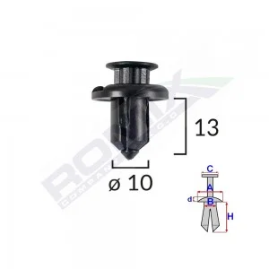 Clips fixare bara fata pentru honda/mitsubishi 10x13mm - negru set 5 buc