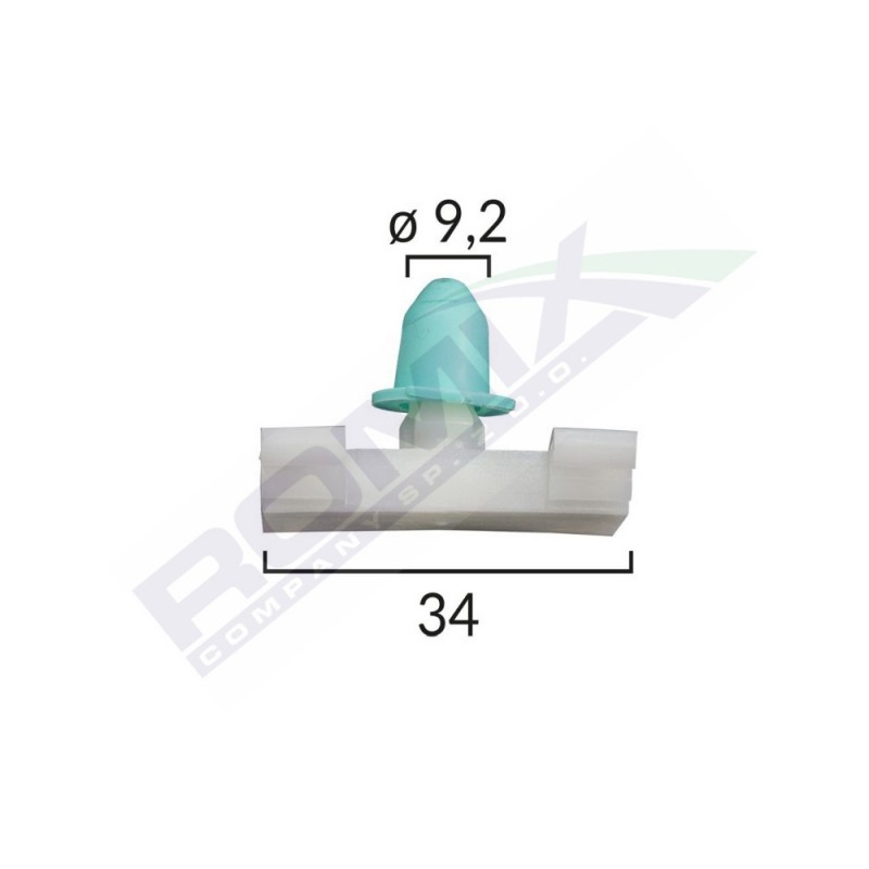 Clips fixare elemente exterioare pentru bmw/fiat 9.2x34mm - alb set 10 buc - 62068 - ROMIX