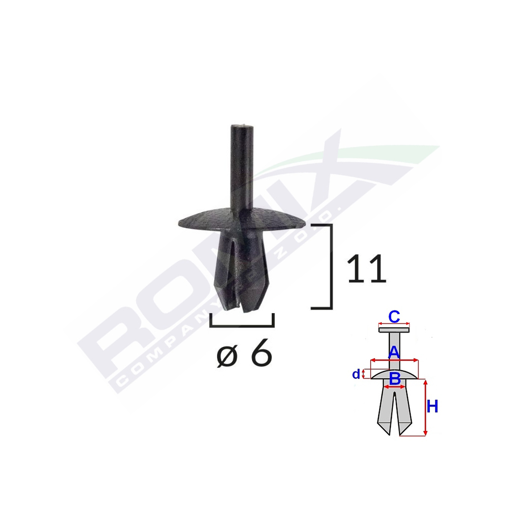 Clips fixare elemente exterioare pentru opel/mercedes/renault - negru set 10 buc - A13840 - ROMIX