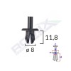 Clips fixare elemente exterioare pentru opel/volvo/vw 8x11.8mm - negru set 25 buc - 61845 - ROMIX