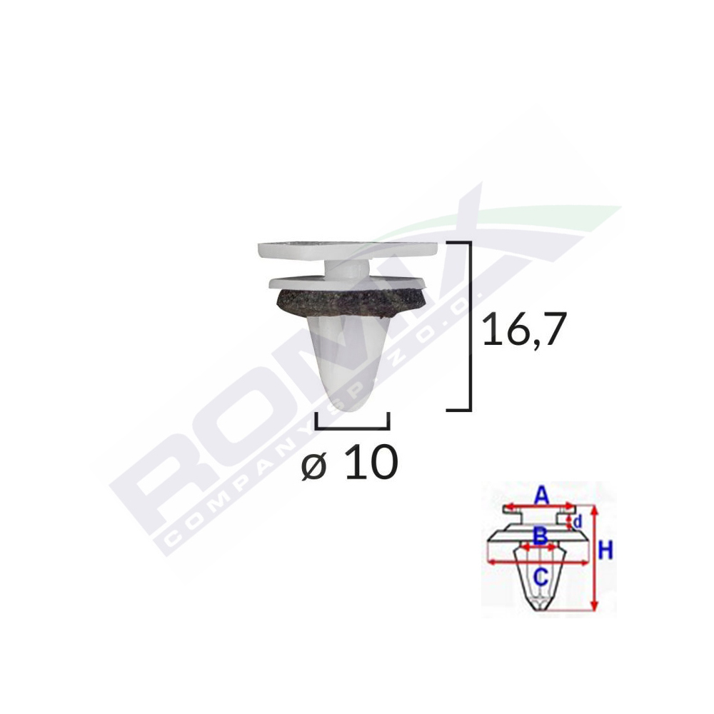 Clips fixare elemente exterior, grila de admisie, pentru kia si hyundai set 10 buc - C60515 - ROMIX