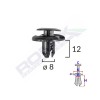 Clips fixare elemente roata pentru honda/mitsubishi 8x12mm - negru set 10 buc - 61965 - ROMIX