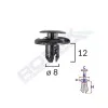Clips fixare elemente roata pentru honda/mitsubishi 8x12mm - negru set 10 buc, ROMIX