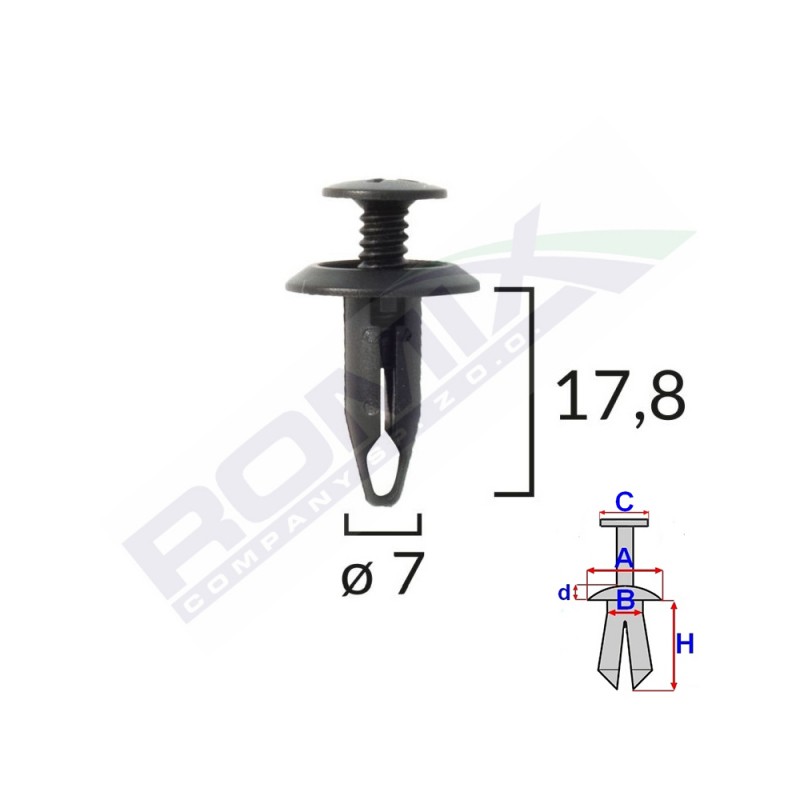 Clips fixare ford - negru set 10 buc - 61737 - ROMIX