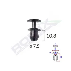Clips fixare multiple aplicatii pentru grup vag - negru set 10 buc, ROMIX