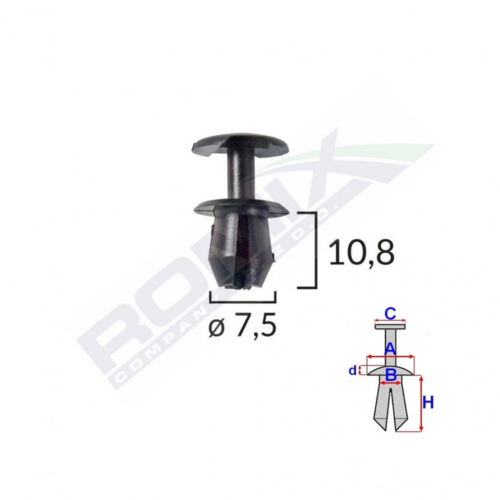 Clips fixare multiple aplicatii pentru grup vag - negru set 10 buc - 10918 - ROMIX