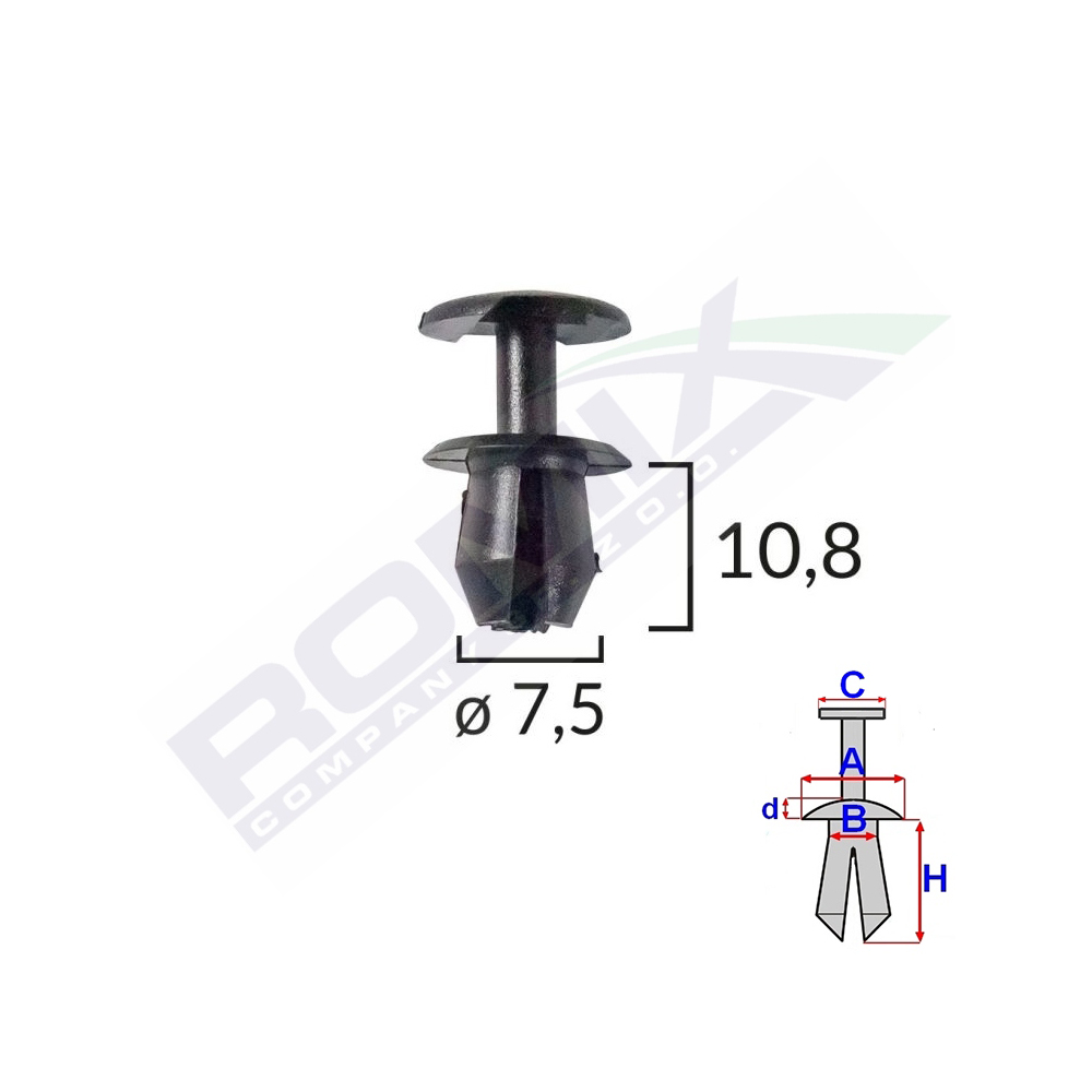 Clips fixare multiple aplicatii pentru grup vag - negru set 10 buc - 10918 - ROMIX