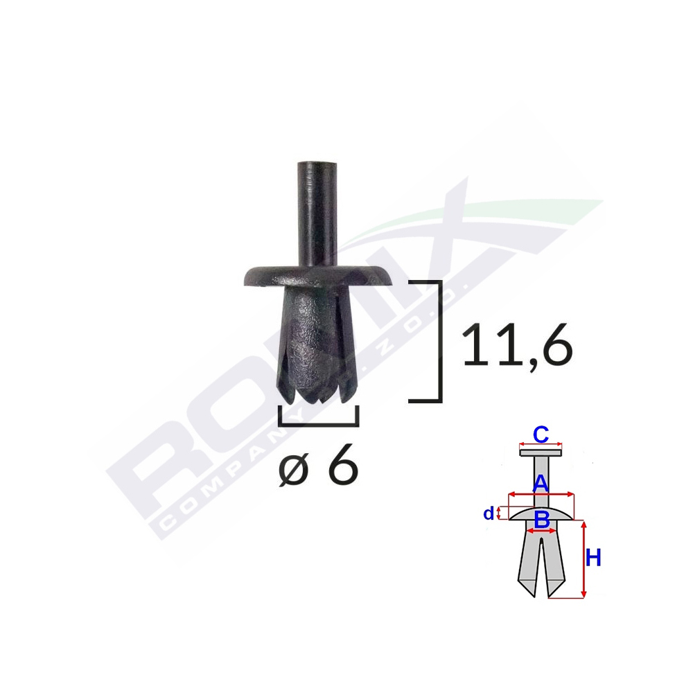 Clips fixare pentru alfa romeo/fiat mercedes opel - negru set 25 buc - 50397 - ROMIX