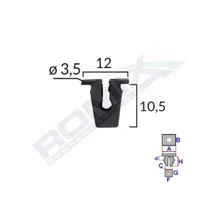 Clips fixare pentru audi - negru set 25 buc, ROMIX