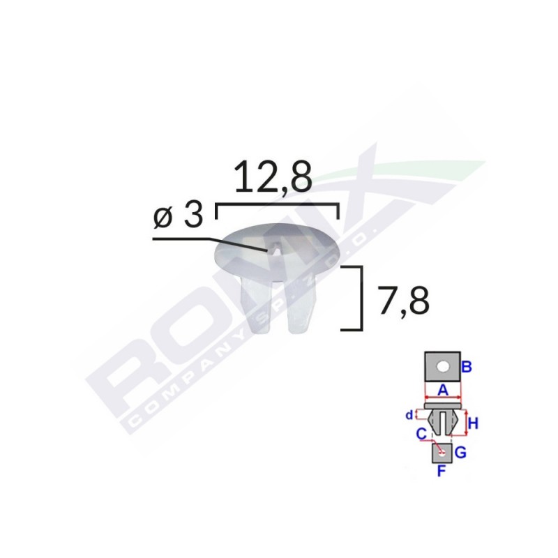 Clips fixare pentru grup vag /citroen/ fiat /alfa - alb set 25 buc - 61562 - ROMIX