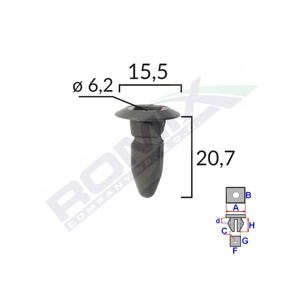 Clips fixare pentru grup vag - negru set 10 buc - 15507 - ROMIX