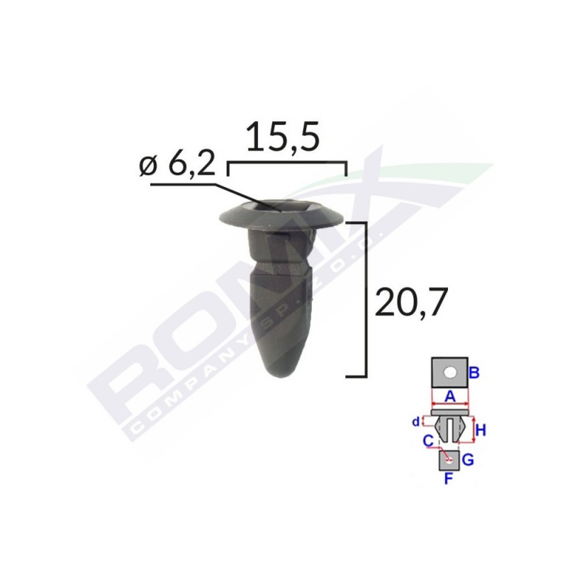 Clips fixare pentru grup vag - negru set 10 buc - 61577 - ROMIX