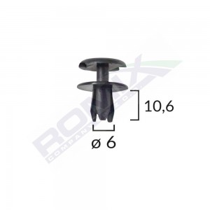 Clips fixare pentru opel 6x10.6mm - negru set 10 buc