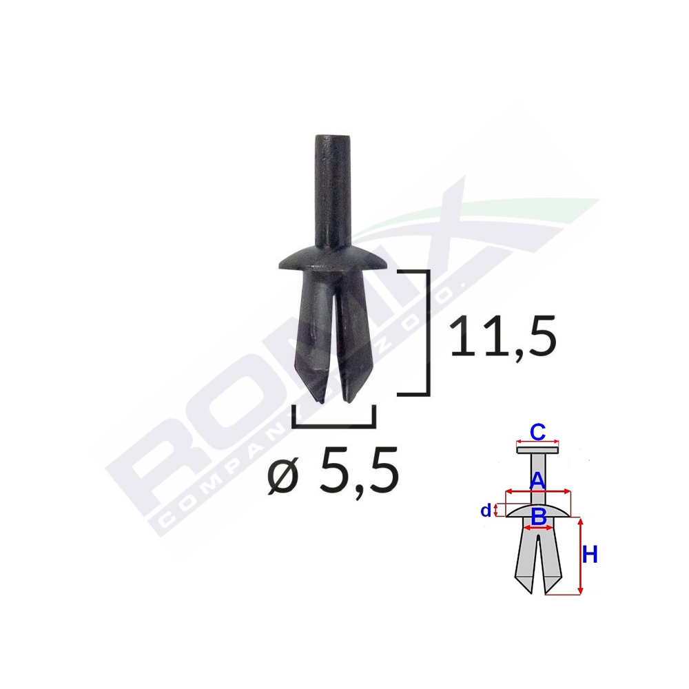 Clips fixare pentru renault/vw audi fiat seat - negru set 25 buc - 20309 - ROMIX