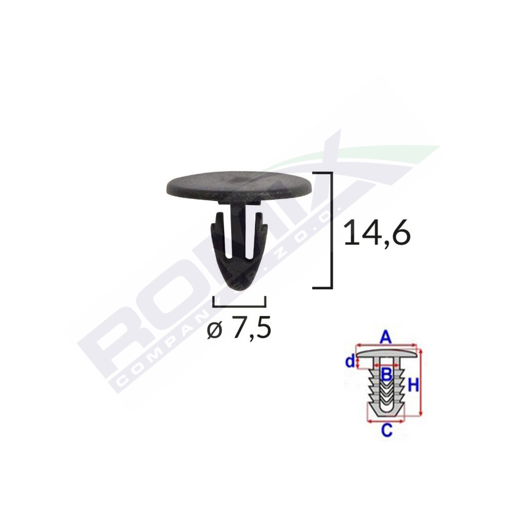 Clips fixare protectie motor pentru dacia renault - negru set 10 buc - 10551 - ROMIX