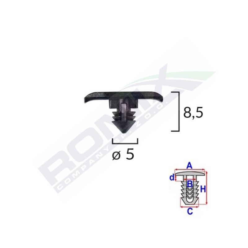 Clips fixare protectie motor si usi pentru grup vag- negru set 10 buc - 61528 - ROMIX