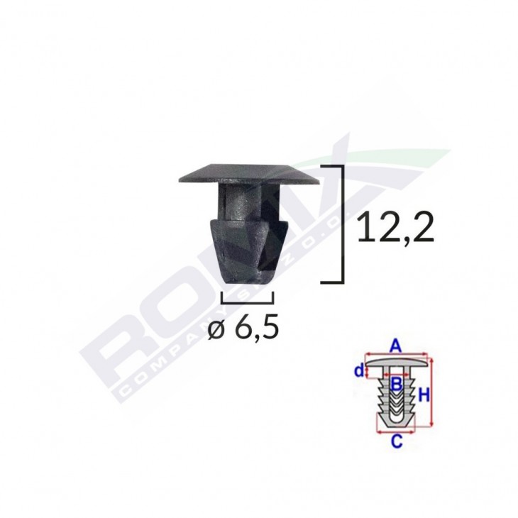 Clips garnitura usa pentru fiat/alfa romeo/lancia set 25 buc - 10093 - ROMIX