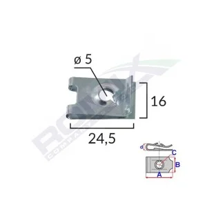 Clips metalic fixare pentru audi/bmw si universal set 10 buc, ROMIX